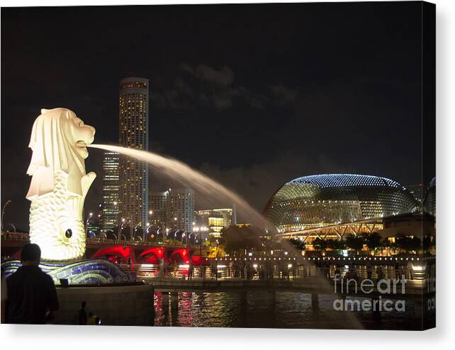 Asia Canvas Print featuring the photograph Lion City by Agnes Caruso
