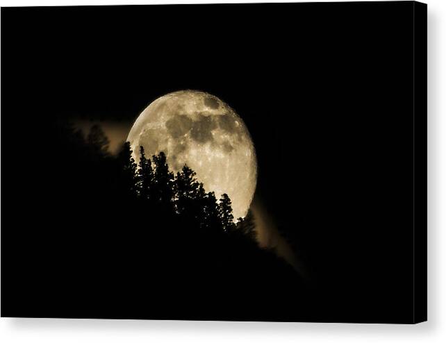 Moonrise Canvas Print featuring the photograph Moonrise Over Ouray by Mike Neal