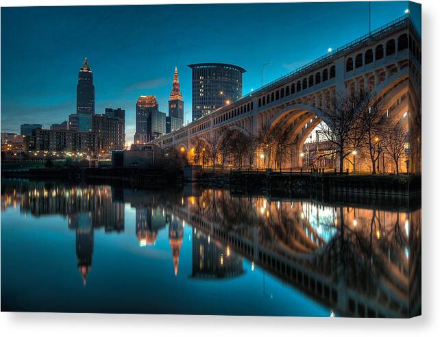 Alep Canvas Print featuring the photograph Reflections on the Cuyahoga by At Lands End Photography