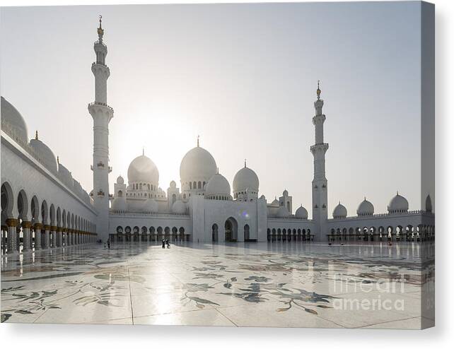 Mosque Canvas Print featuring the photograph Sheikh Zayed Grand Mosque - Abu Dhabi by Matteo Colombo