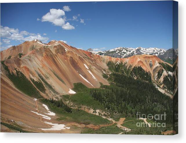 Red Mountain Canvas Print featuring the photograph Red Mountain #1 by Marta Alfred