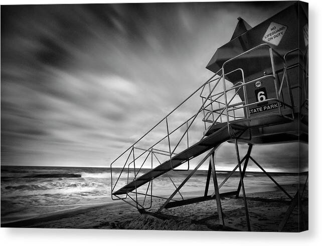 Lifeguard Canvas Print featuring the photograph No Lifeguard On Duty by Lawrence Knutsson