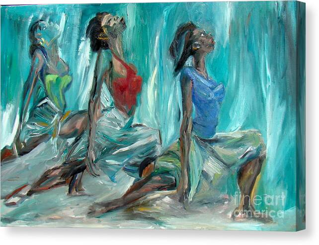 Figures Canvas Print featuring the painting Three Graces by Patrick Mills