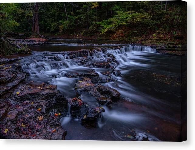 Sunset Canvas Print featuring the photograph Cascading Waters by Johnny Boyd