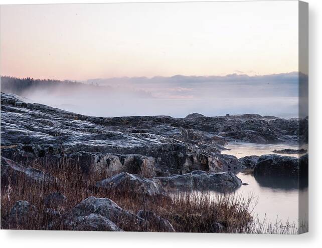 Sunrise Canvas Print featuring the photograph North Shore Sunrise Signed by Karen Kelm
