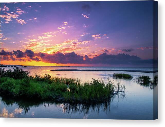 Sunrise Canvas Print featuring the photograph Reflection Bay II by Johnny Boyd