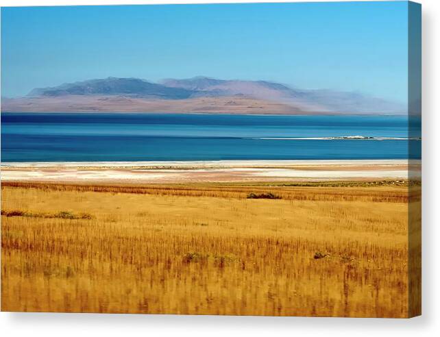 Abstract Canvas Print featuring the photograph Salt Lake Abstract by Jerry Sodorff