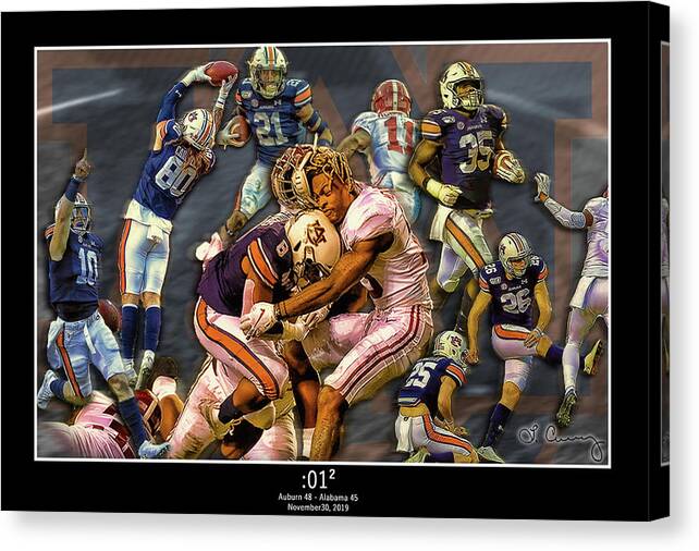 Auburn Canvas Print featuring the digital art Iron Bowl 2019 by Lance Curry