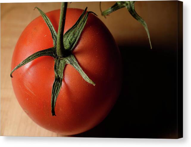 Agriculture Canvas Print featuring the photograph Ripe red tomato by Mike Fusaro