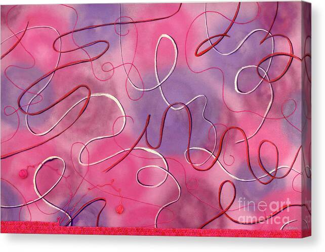 Spray Paint Canvas Print featuring the mixed media The Unraveling by Wendy Golden