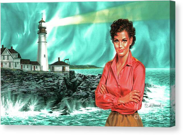 Portrait Canvas Print featuring the painting Lighthouse beauty by Dick Bobnick