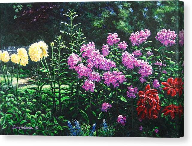 Floral Canvas Print featuring the painting Ravens' Garden by Bruce Dumas