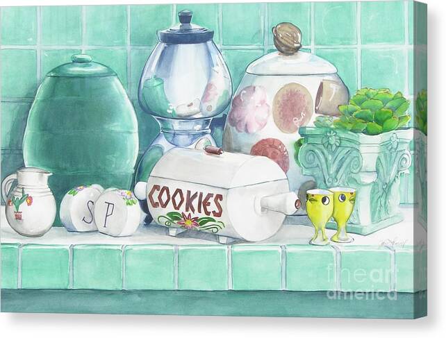 Cookie Canvas Print featuring the painting Merceil Phyllis and Pat by Jane Loveall