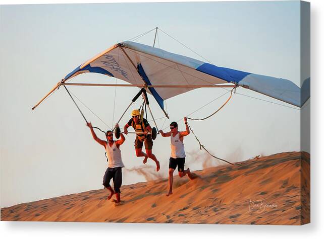 Hang Gliding Canvas Print featuring the photograph Hang Gliding #1447 by Dan Beauvais