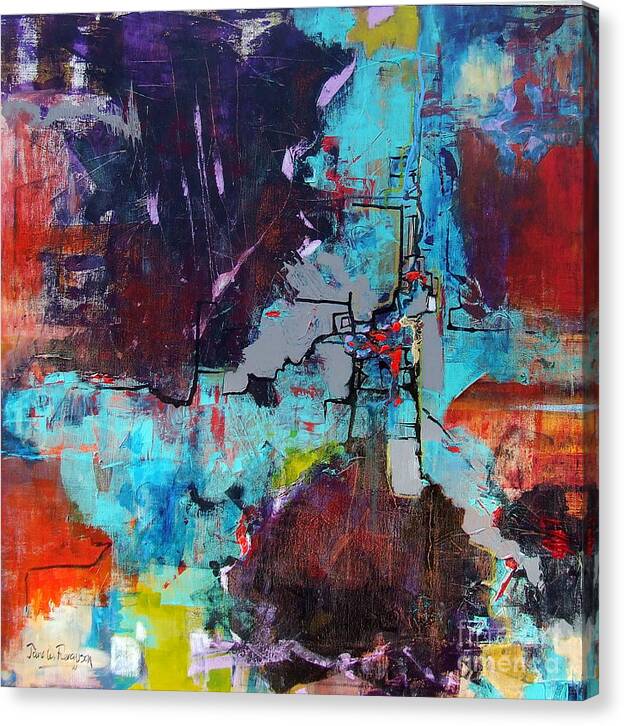 Abstract Canvas Print featuring the painting Greater London by Jane Ferguson