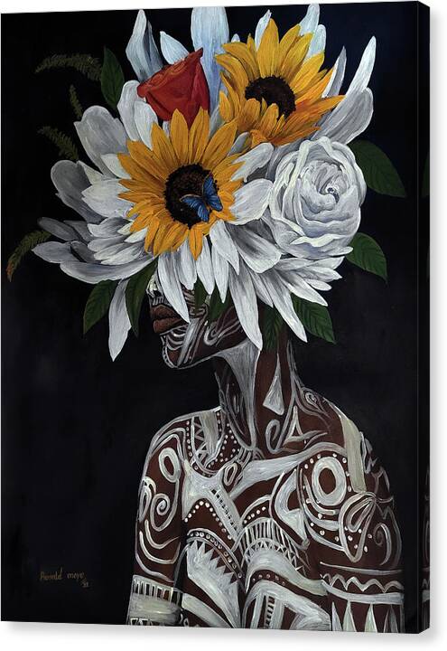 Rmo Canvas Print featuring the painting African Blossom by Ronnie Moyo