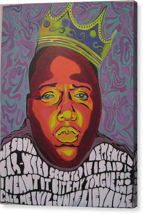 Biggie Canvas Print featuring the painting Notorious by Rebecca Jankowitz