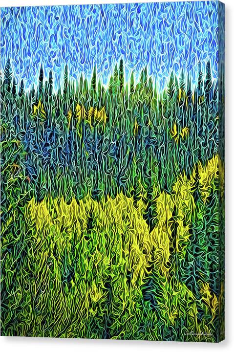 Joelbrucewallach Canvas Print featuring the digital art Infinite Forest Vista by Joel Bruce Wallach