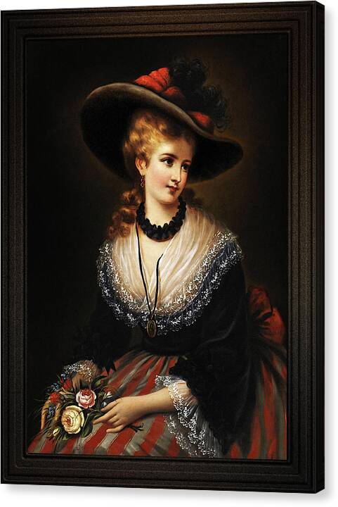 Portrait Of A Noble Woman Canvas Print featuring the painting Portrait Of A Noble Woman by Alois Eckhardt by Rolando Burbon