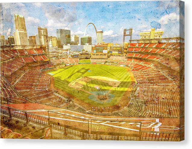 St. Louis Cardinals Canvas Print featuring the photograph St. Louis Cardinals Busch Stadium Texture 9252 #1 by David Haskett II