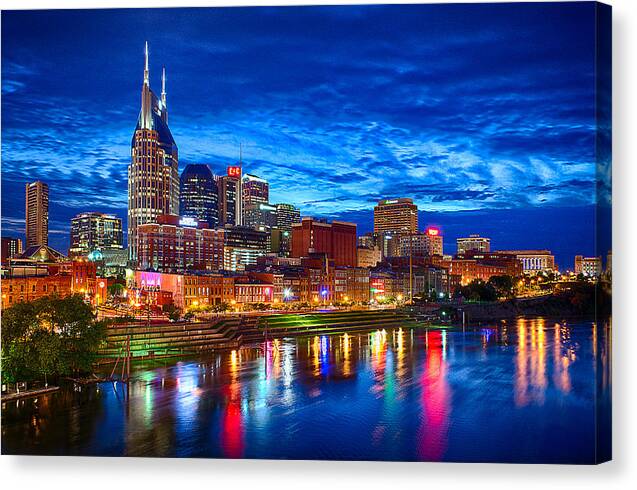 Nashville Canvas Print featuring the photograph Nashville Skyline by Dan Holland