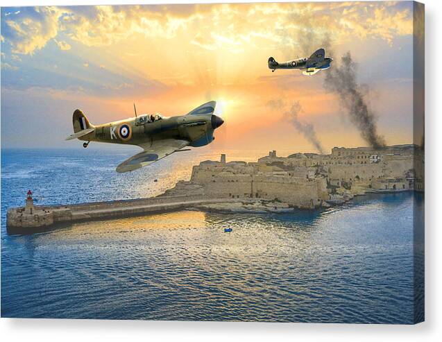 Raaf Canvas Print featuring the digital art Malta Bastion by Mark Donoghue