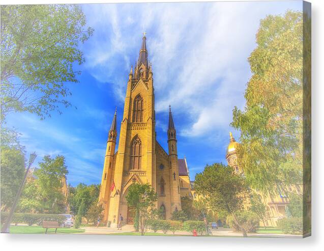 Notre Dame Canvas Print featuring the photograph Notre Dame University 5 by David Haskett II