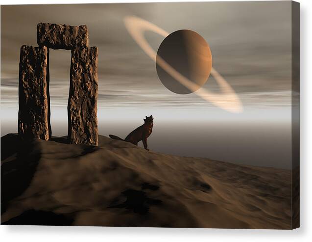 Bryce Canvas Print featuring the digital art Wolf song by Claude McCoy