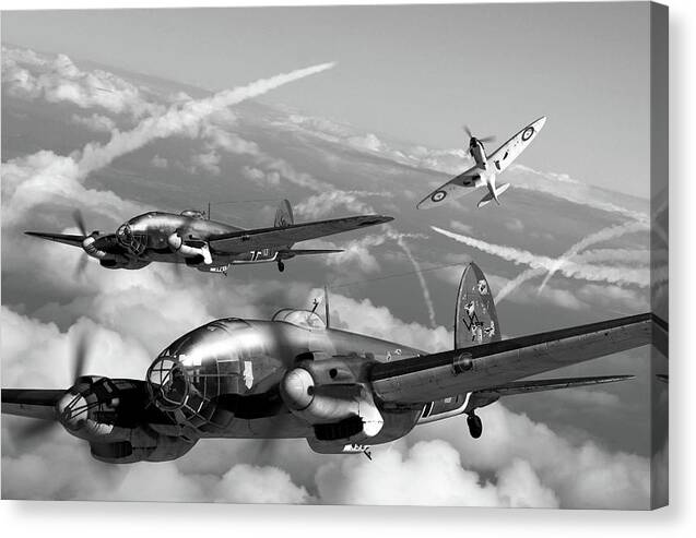 Wwii Canvas Print featuring the digital art Channel Dash - Monochrome by Mark Donoghue
