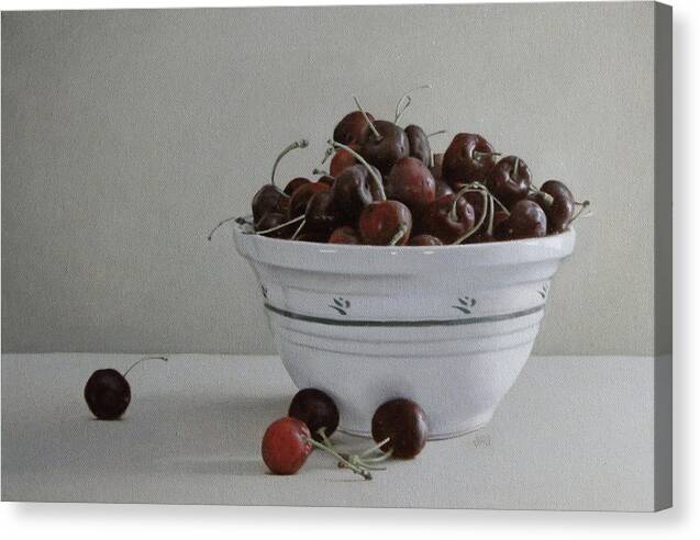  Canvas Print featuring the painting Bowl of Cherries by Jason Patrick Jenkins