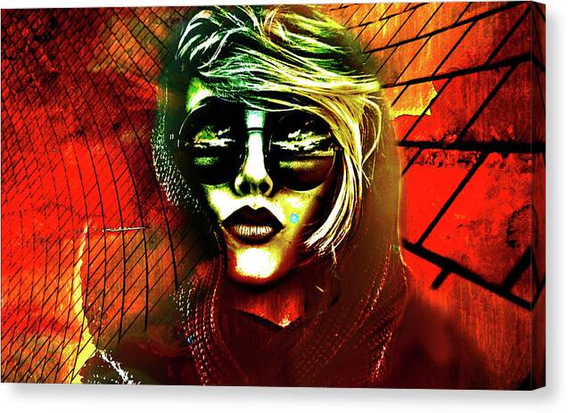 Face Canvas Print featuring the digital art Face It by Greg Sharpe