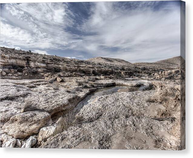 Sky Canvas Print featuring the photograph Winter in the Desert by Uri Baruch