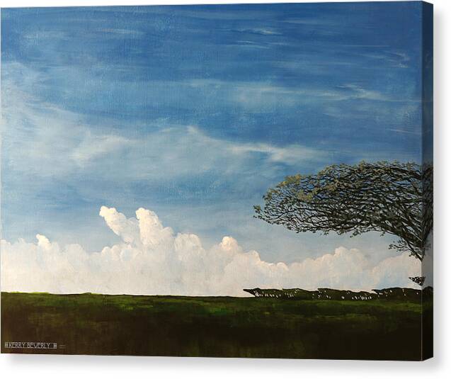 Oak Tree Canvas Print featuring the painting Gulf Coast Oaks by Kerry Beverly