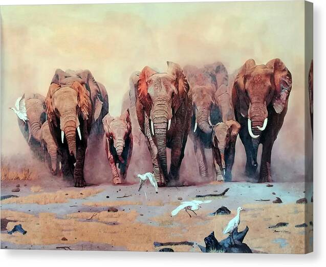 Africa Canvas Print featuring the painting African Family Avante by Ronnie Moyo