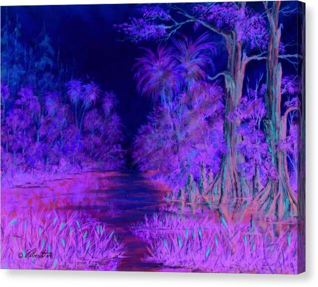 Water Canvas Print featuring the painting Cattails by Dennis Vebert