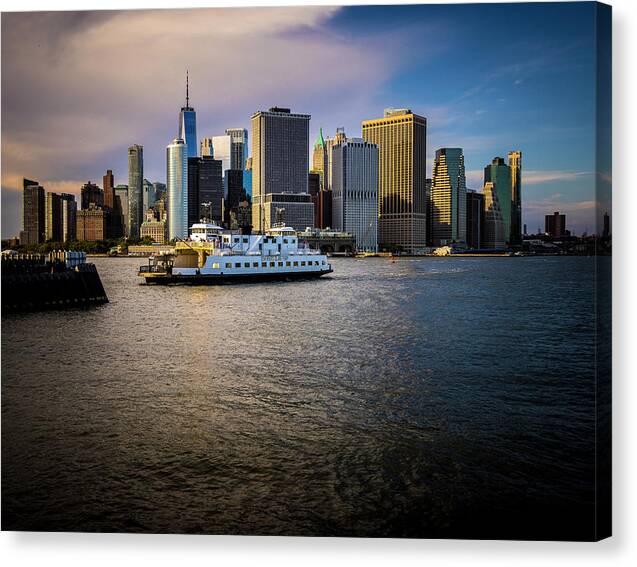 Nyc Canvas Print featuring the photograph Governors Island Ferry by John Manno