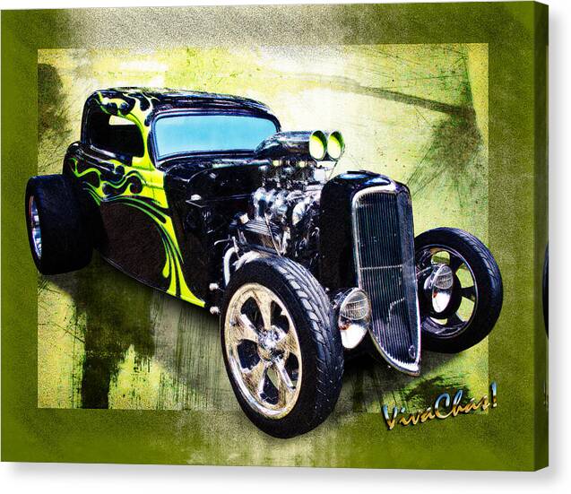 Ford Canvas Print featuring the photograph 1934 Ford Three Window Coupe Hot Rod by Chas Sinklier