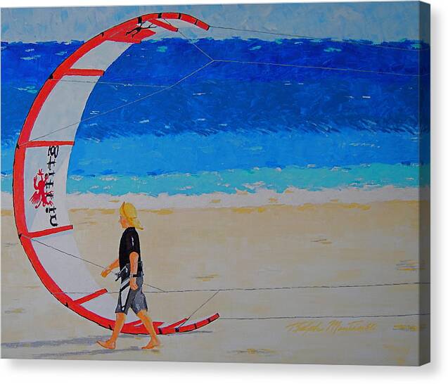 Beach Art Canvas Print featuring the painting Dreamer Disease VI Water And Wind by Art Mantia