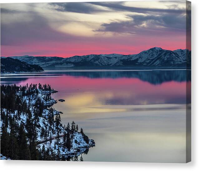 Lake Canvas Print featuring the photograph Mt. Tallac Sunset by Martin Gollery