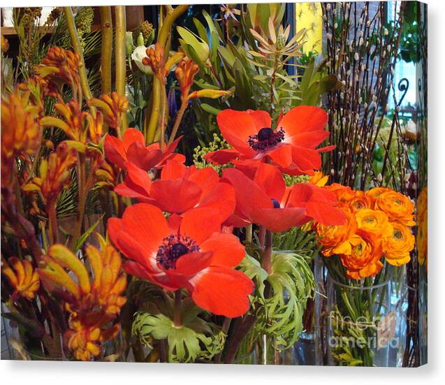 Cathy Dee Janes Canvas Print featuring the photograph Poppiest by Cathy Dee Janes