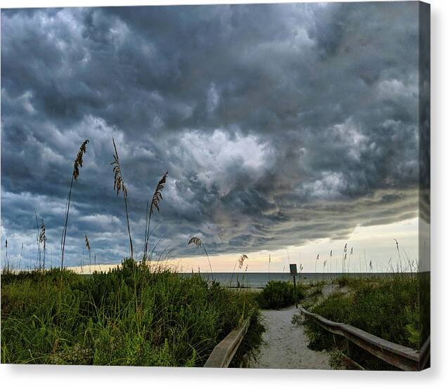 Sky Canvas Print featuring the photograph Stormy Sunset by Portia Olaughlin