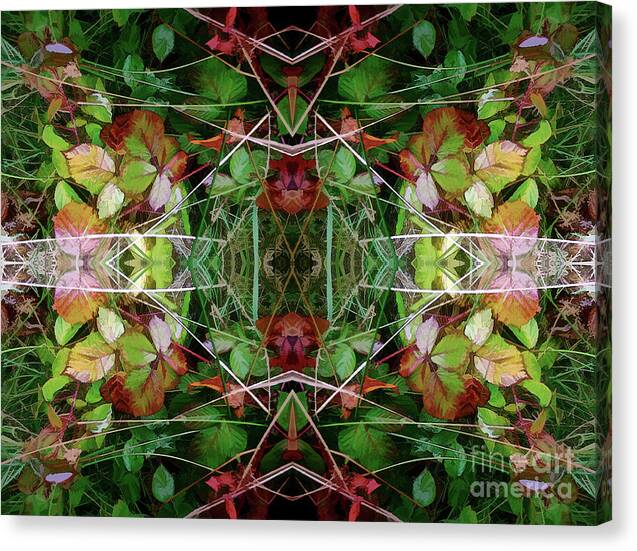 Autumn Canvas Print featuring the digital art Autumn Symmetry 49 by David Hargreaves