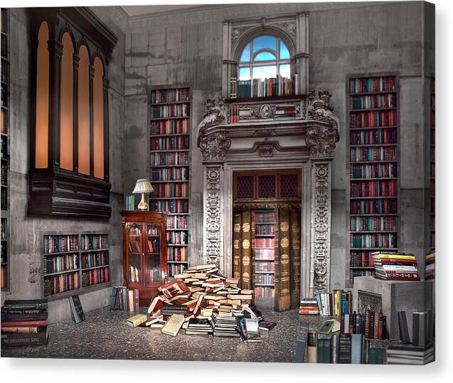 Book Canvas Print featuring the photograph The Library by John Manno