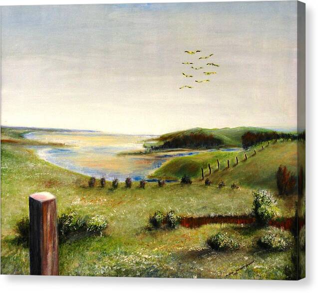 Landscape Canvas Print featuring the painting Point Reyes by Michael Anthony Edwards