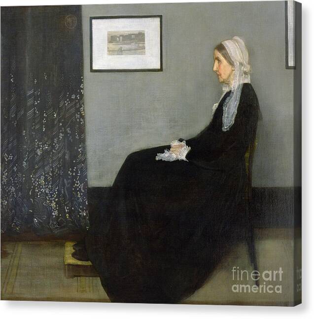 Whistlers Mother Canvas Print featuring the painting Whistlers Mother by James Abbott McNeill Whistler