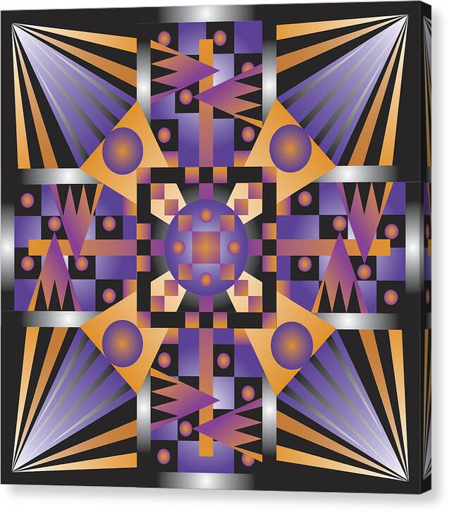 Optical Geometric Visual Digital Art Giclee Print Canvas Print featuring the digital art Sharp Optical art Q by James Sharp