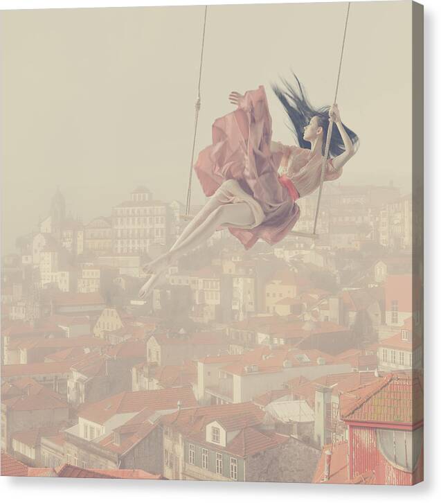  Canvas Print featuring the photograph a morning over Oporto by Anka Zhuravleva