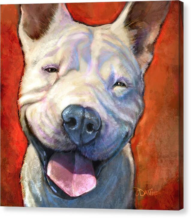 Dogs Canvas Print featuring the painting Smile by Sean ODaniels