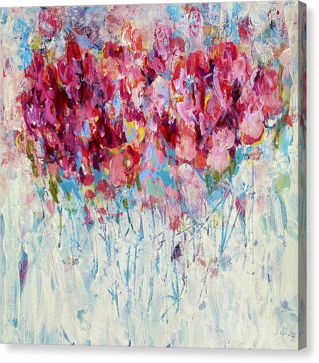  Canvas Print featuring the painting Candy Flowers by Ruth Becker
