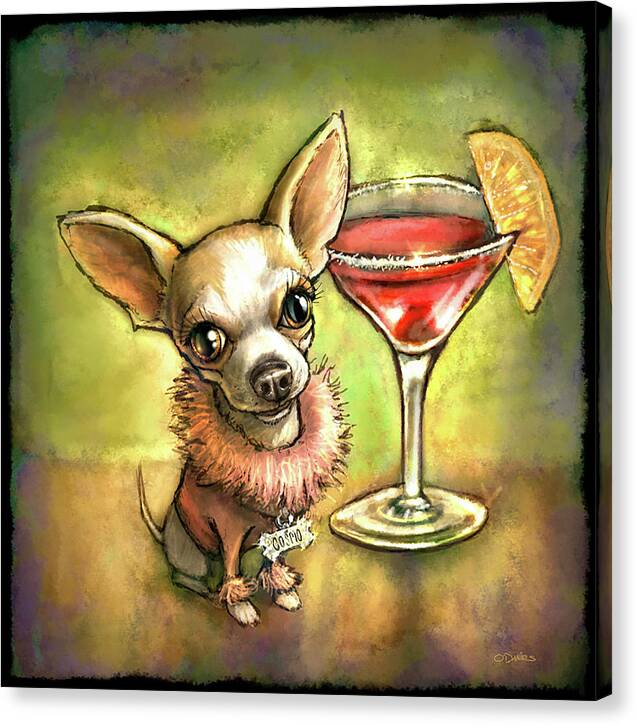  Chihuahua Canvas Print featuring the painting Cosmo by Sean ODaniels